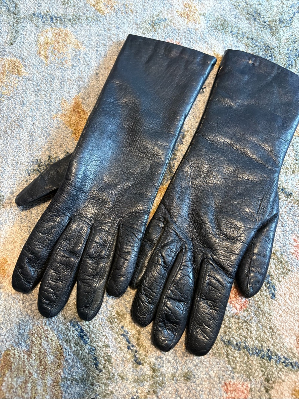Vintage 💯% Leather & Rabbit Fur Gloves Italy Italian - Picture 3 of 5